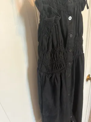 Universal Threads Black Button Front Linen Midi Dress thumbnail 7