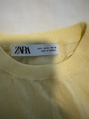 ZARA Yellow Short Sleeve Knit Top thumbnail 2