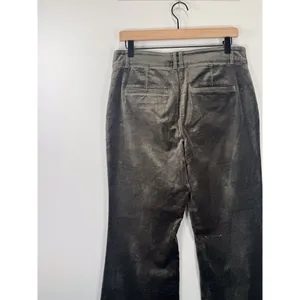 Anthropologie Maeve Womens Pants Gray Velvet Bootcut Stretch High Rise Size 6 thumbnail 9