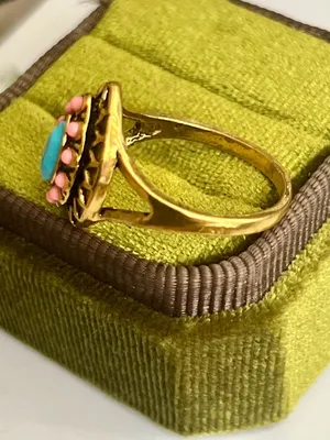 Pink Evil Eye with Teal Center Ring Titanium Steel Gold Tone Statement Ring Siz thumbnail 4