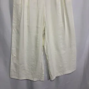 Topshop Women’s Pleated Front White Crop Wide-leg Pants Size US 2 Culottes thumbnail 3