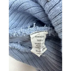 Adidas Hat Beanie OS Blue Ribbed Knit Trefoil Logo Patch Womens One Size Winter thumbnail 3