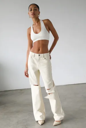 Showpo Denim Off-White Jeans Ripped thumbnail 5