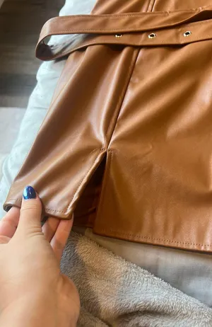 SheIn Brown Leather Dress thumbnail 2