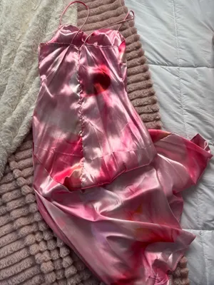 Pink Satin Vacation Dress thumbnail 3