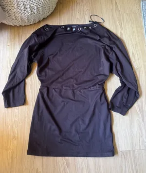 Princess Polly Long-Sleeve Eyelet Neck Tunic Dress thumbnail 1