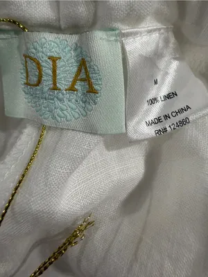 White Linen Drawstring Pants Size M thumbnail 6