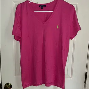 Ralph Lauren Pink Fitted Polo T-Shirt thumbnail 1