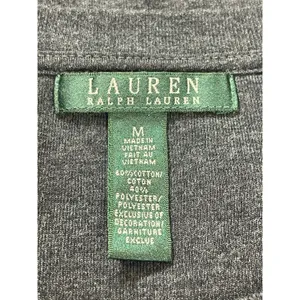Lauren Ralph Lauren Women’s Dark Gray Scoop Neck Long Sleeve LRL Logo Top M thumbnail 4