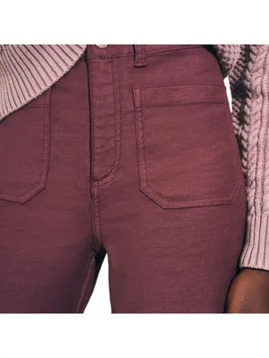 Faherty Stretch Terry Patch Pocket Wide Leg Pant Burgundy Catawaba Grape Size 26 thumbnail 5