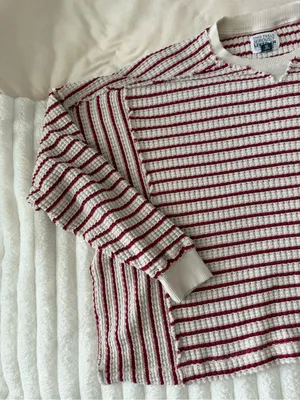American Eagle Outfitters Striped Crewneck Sweater - Cream & Red thumbnail 2
