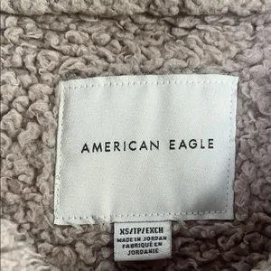 American‎ Eagle Outfitters Tan Teddy Bear Sherpa Hoodie Woman’s Size XS thumbnail 2