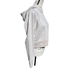 Lululemon Loungeful Cropped‎ Hoodie Spark Sweatshirt Size 6 Beige Shimmer Gold thumbnail 5