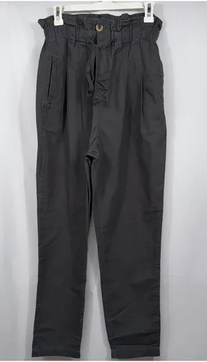 Zenana S Charcoal Paperbag Waist Pants NWT thumbnail 1