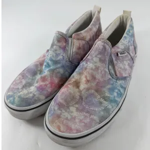 Vans Classic Slip On Pastel Tie Dye Heart Print Sneakers Womens 6 Multi Color thumbnail 1