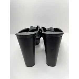 Open Edit Platform Sandals Size 8.5 Black‎ Square Open Toe Knotted Heels thumbnail 7