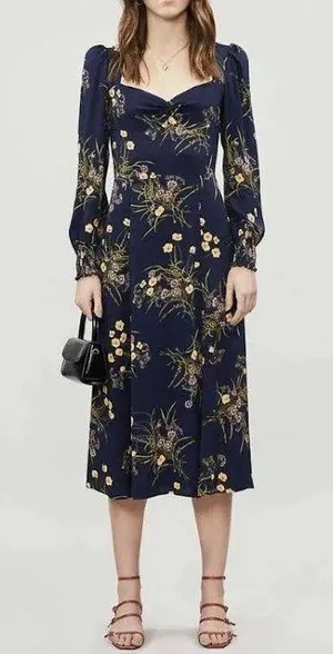 Navy Floral Dress thumbnail 1