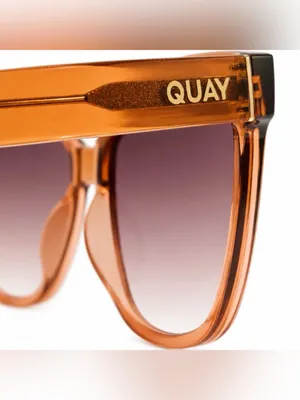 QUAY Womens WIDE AWAKE 77694 Coffee Rose Frame Brown Lenses Sunglasses 59 16 145 thumbnail 7