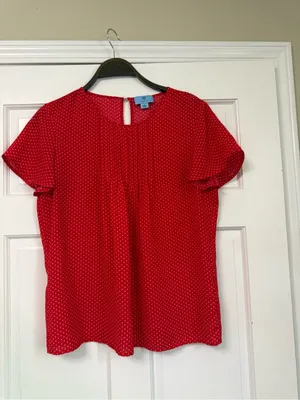 CeCe Red Polka Dot Blouse thumbnail 2