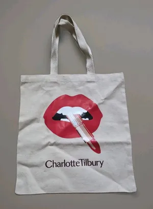 Charlotte Tilbury Pillow Talk Canvas Tote Bag Lip Logo Lipstick Graphic Logo thumbnail 1