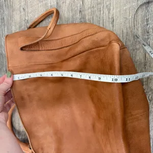 Free People Leslie 100% Cow Leather Tote Brown Boho Slouchy Large READ Womens thumbnail 14