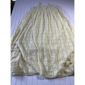 Petal & Pup Aliyah Cotton Eyelet Maxi Dress Butter Yellow Grid Plaid XL thumbnail 2