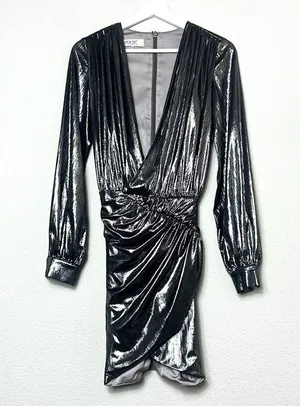 House of Cb London Alvona Silver Metallic Mini Dress thumbnail 3