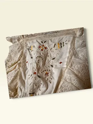 Zara Women's Blouse White Square Neck Lace Embroidered Pullover 100% Cotton XS thumbnail 4