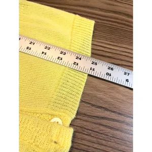 Vintage 60s Sweetree Lemon Yellow Pointelle Short Sleeve Cardigan thumbnail 5