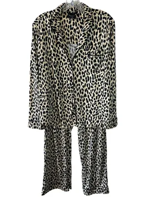 Kate Spade New York Leopard Print Pajama Set Women's Large Lounge Sleepwear thumbnail 2