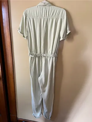 BDG Short-Sleeve Utility Jumpsuit in Light Green thumbnail 11