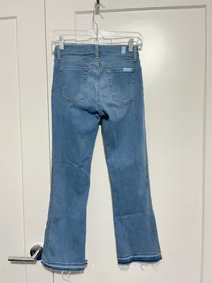 7 For All Mankind Size 24 Blue Huntington b(air) Cropped Boot Jeans thumbnail 2