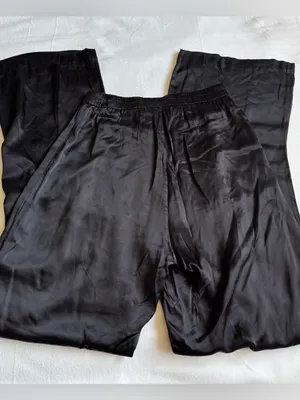 New Enza Costa Pleated Satin Pant in Black thumbnail 6