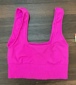 FP Movement Good Karma Bra Red Berry Pink Square Neck XS/S NWT Activewear thumbnail 1