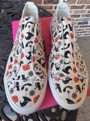 Corkys Babalu White Pumpkin Canvas Slip-On Women’s Size 10 Sneakers NIB thumbnail 3
