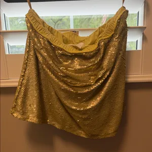 By Anthropologie sequin strapless top Gold thumbnail 3