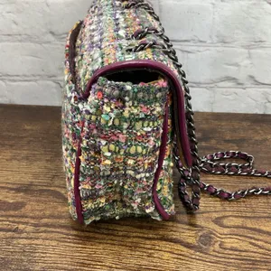 Patricia Nash Lorenza Flap Mauve Plaid & Leather Crossbody/Shoulder Bag‎ thumbnail 4