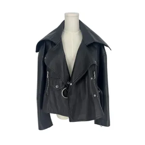 Nanushka Ado Regenerated Leather Biker Jacket‎ Black Espresso XS thumbnail 7