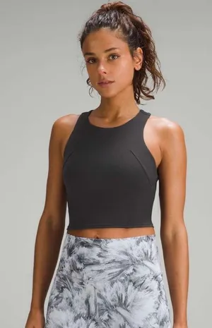 Lululemon Wunder Train Racerback NWT Black High-Neck Crop Tank Top Size 8 thumbnail 1