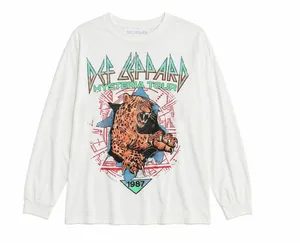 Daydreamer Medium Def Leppard Hysteria Oversized Graphic Tee White thumbnail 1