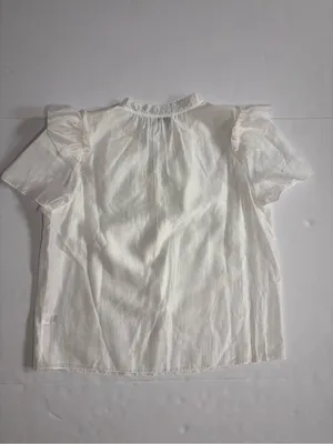 Current Air White Ruffle Flutter Sleeve Blouse Size M thumbnail 5