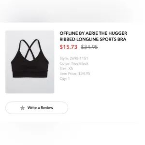 Aerie the hugger black sports bra size xs thumbnail 4