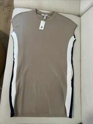 SPANX AIRESSENTIALS COLORBLOCK MINI T-SHIRT DRESS, Beige, Small, NEW NWT thumbnail 6