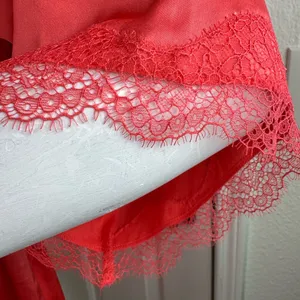Victoria's Secret sexy satin robe Lace shoulder Red Size SX. I#164 thumbnail 5