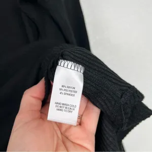Lulus Long Sleeve‎ Ribbed Top Black Sz S thumbnail 4
