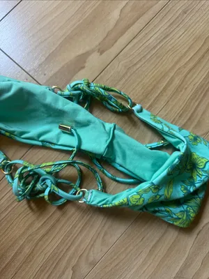 Women’s Teal Floral Tie thumbnail 4