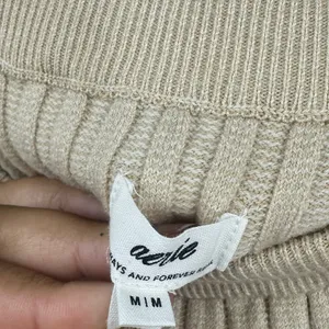 Aerie Cropped Off The Shoulder Sweater Top Size Medium Boho Ribbed Knit thumbnail 5