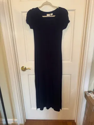 Classic navy Short-Sleeve Maxi Dress - Women's thumbnail 2