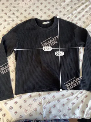 Time And Tru Women’s Black Ribbed Long Sleeve shirt top SMALL round neck thumbnail 4