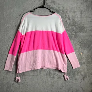 Lilly Pulitzer Westwood Sweater Pink Ombre Colorblock Coquette Soft Girl Cozy MD thumbnail 2
